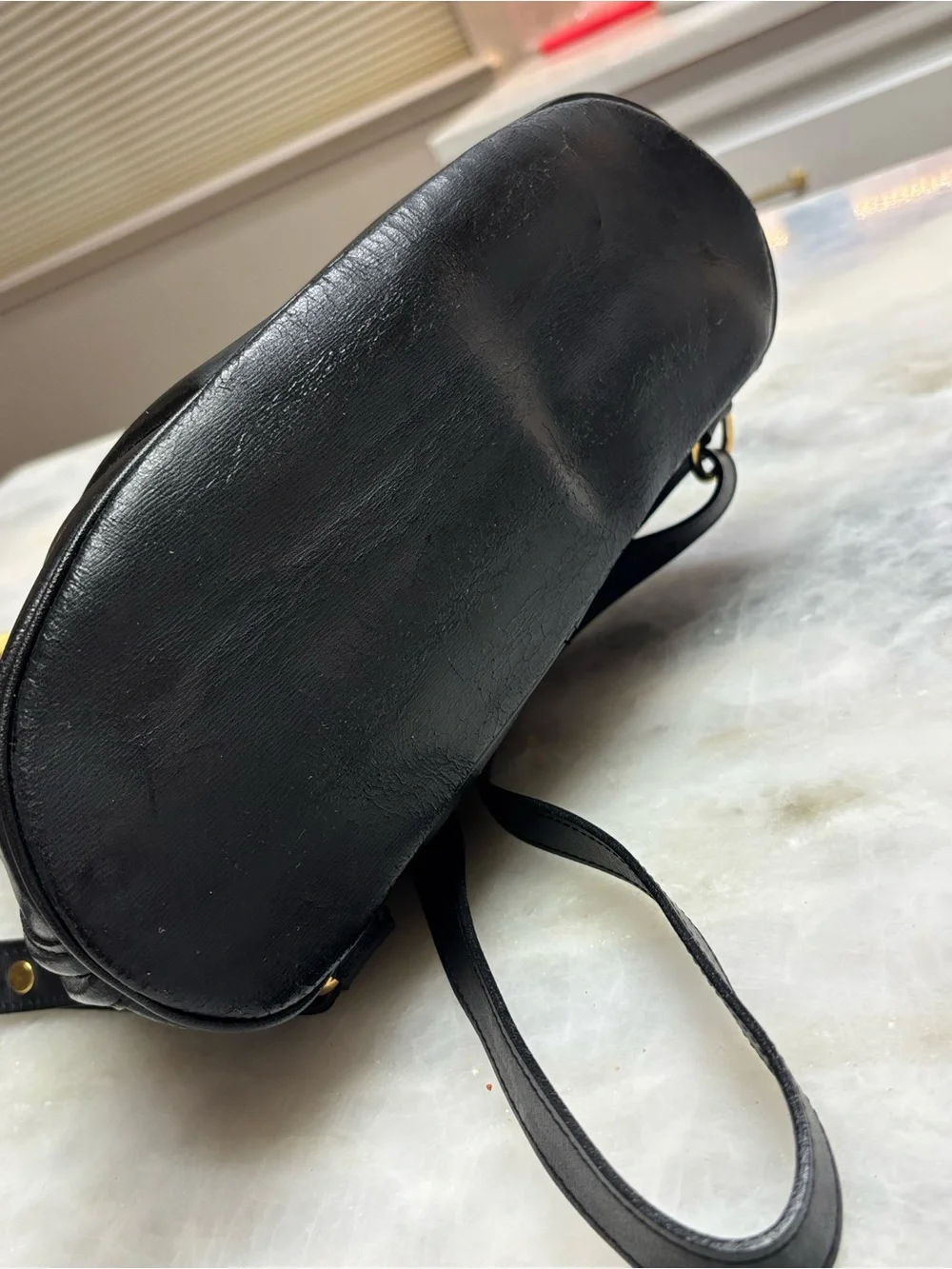 Longchamp Roseau Black Leather Backpack France  Minimalist Daypack Vintage